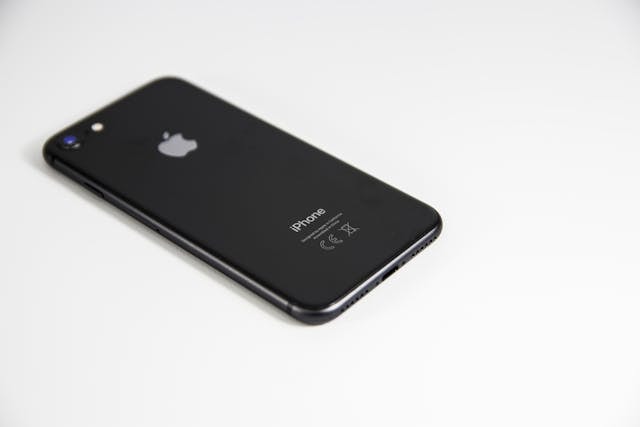 Black iPhone on a white background