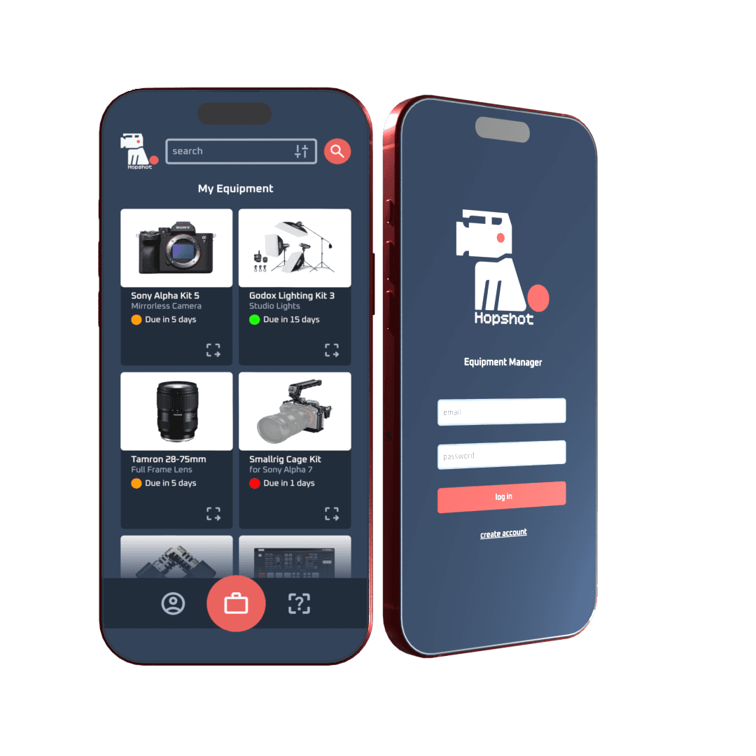 Render showing mobile equipment checkout platform