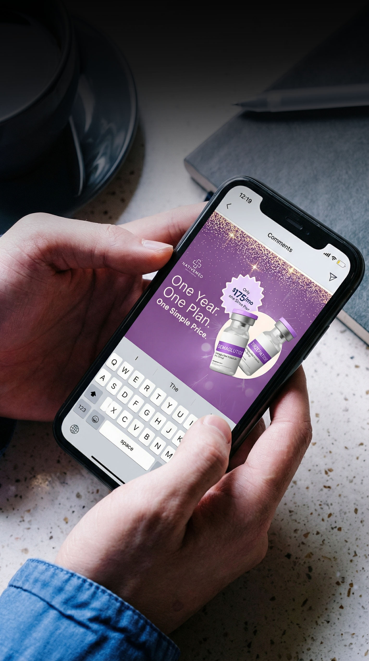 Woman hands holding phone