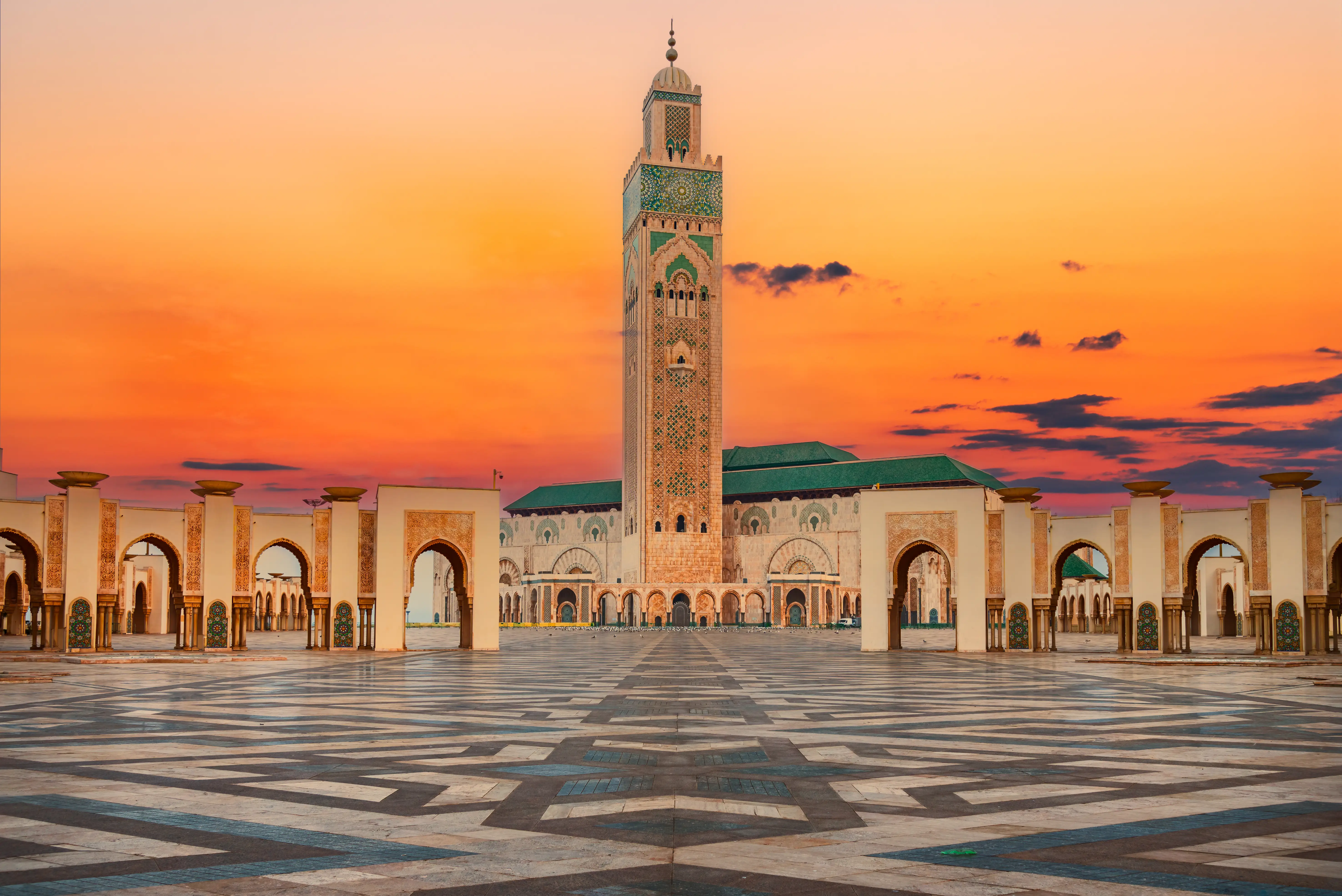 Hassan II Mosque at sunset, Casablanca