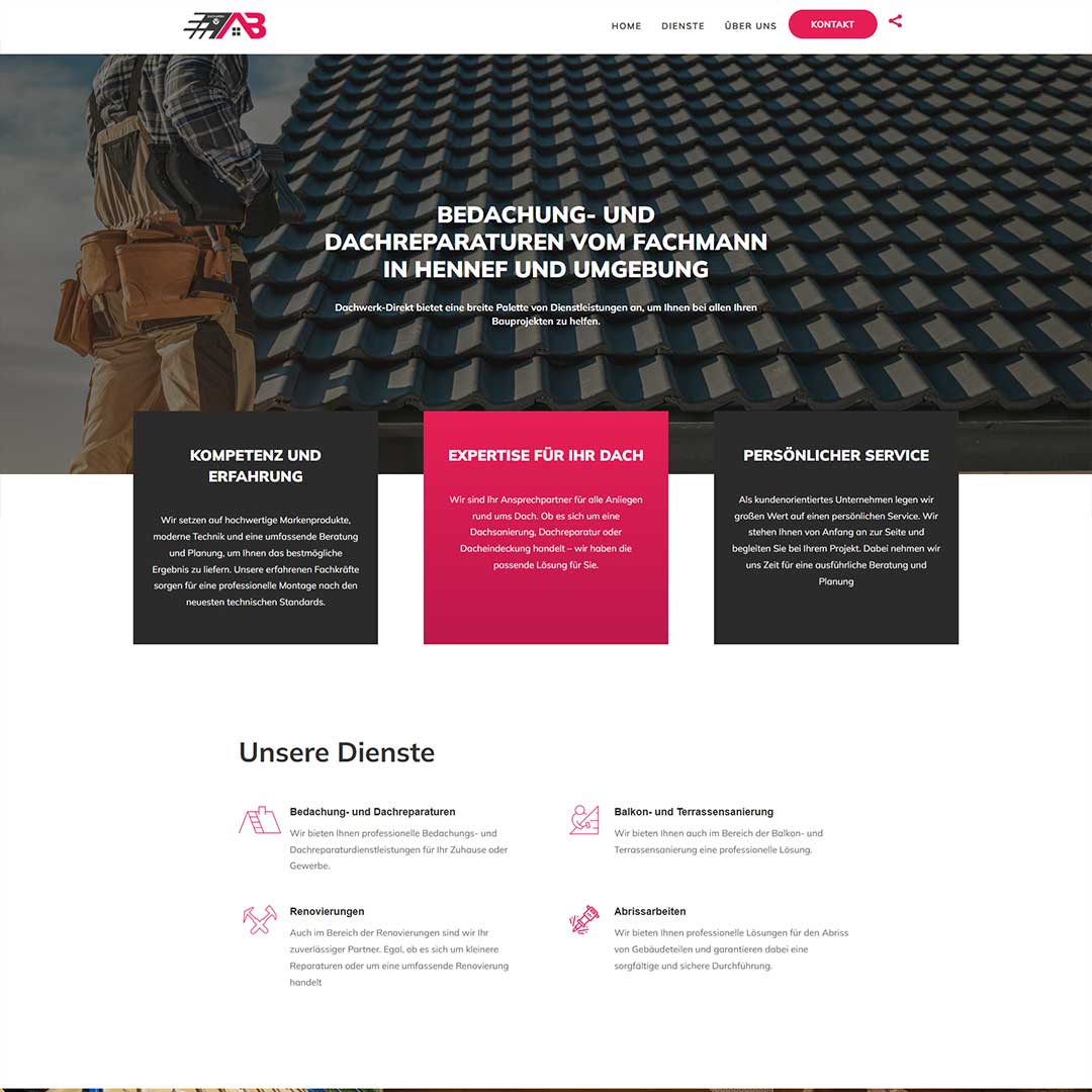 Ein bild von der Webseite www.dachwerk-direkt.de