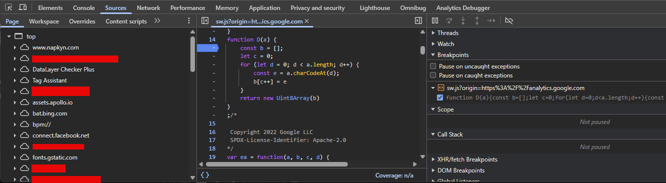 Chrome DevTools Sources
