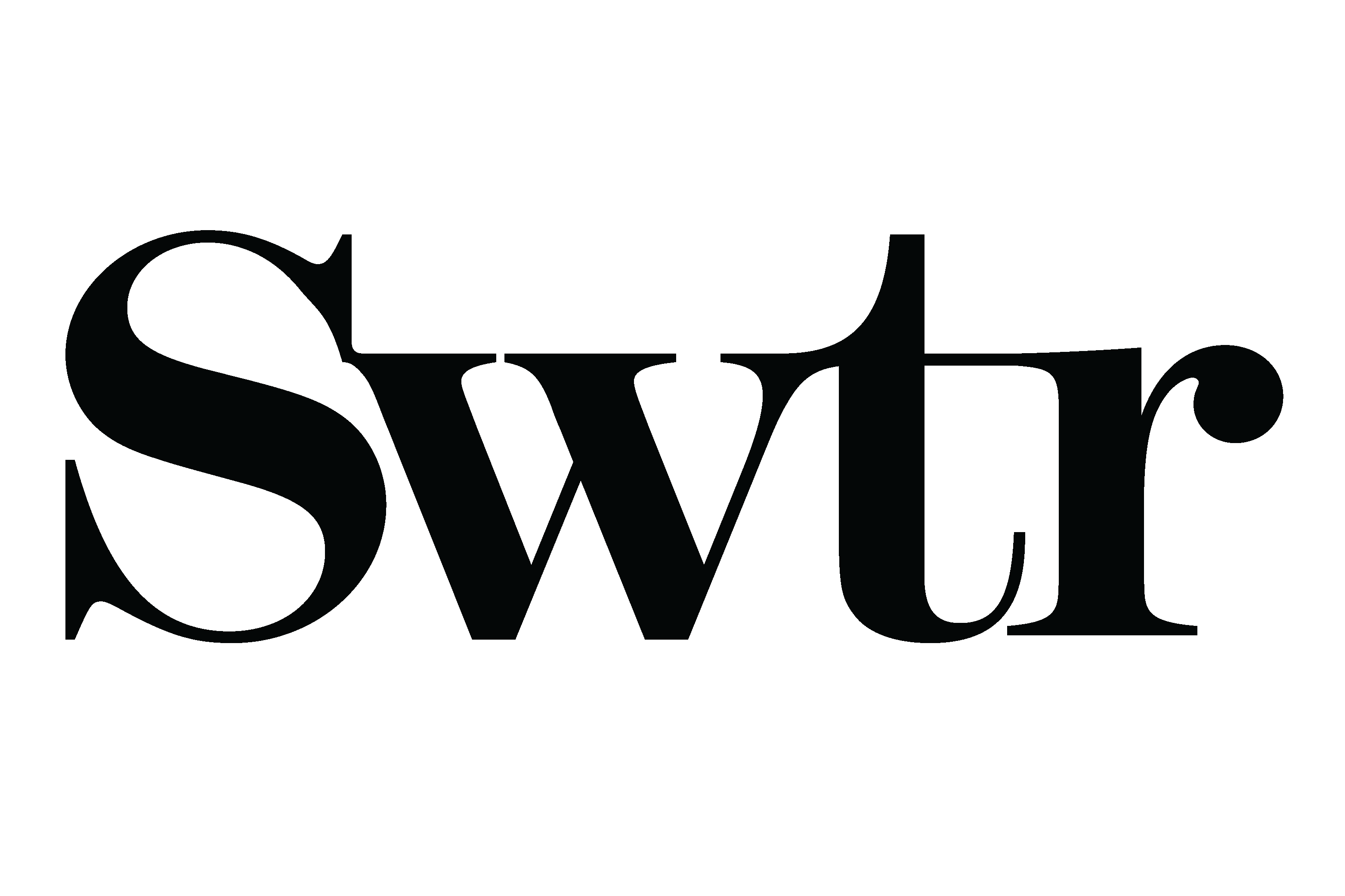 The letters “Svtr” are displayed in a serif typeface against a white background. The letters are black and have a classic, elegant appearance.