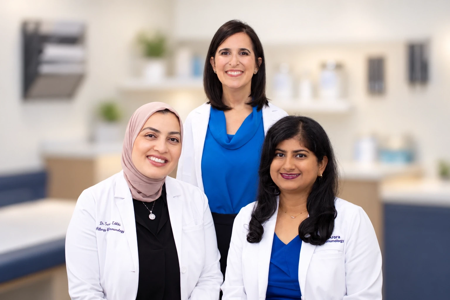 Photo of Dr. Kathleen Dass and Dr. Nonie Arora and Dr. Susan Edlibi