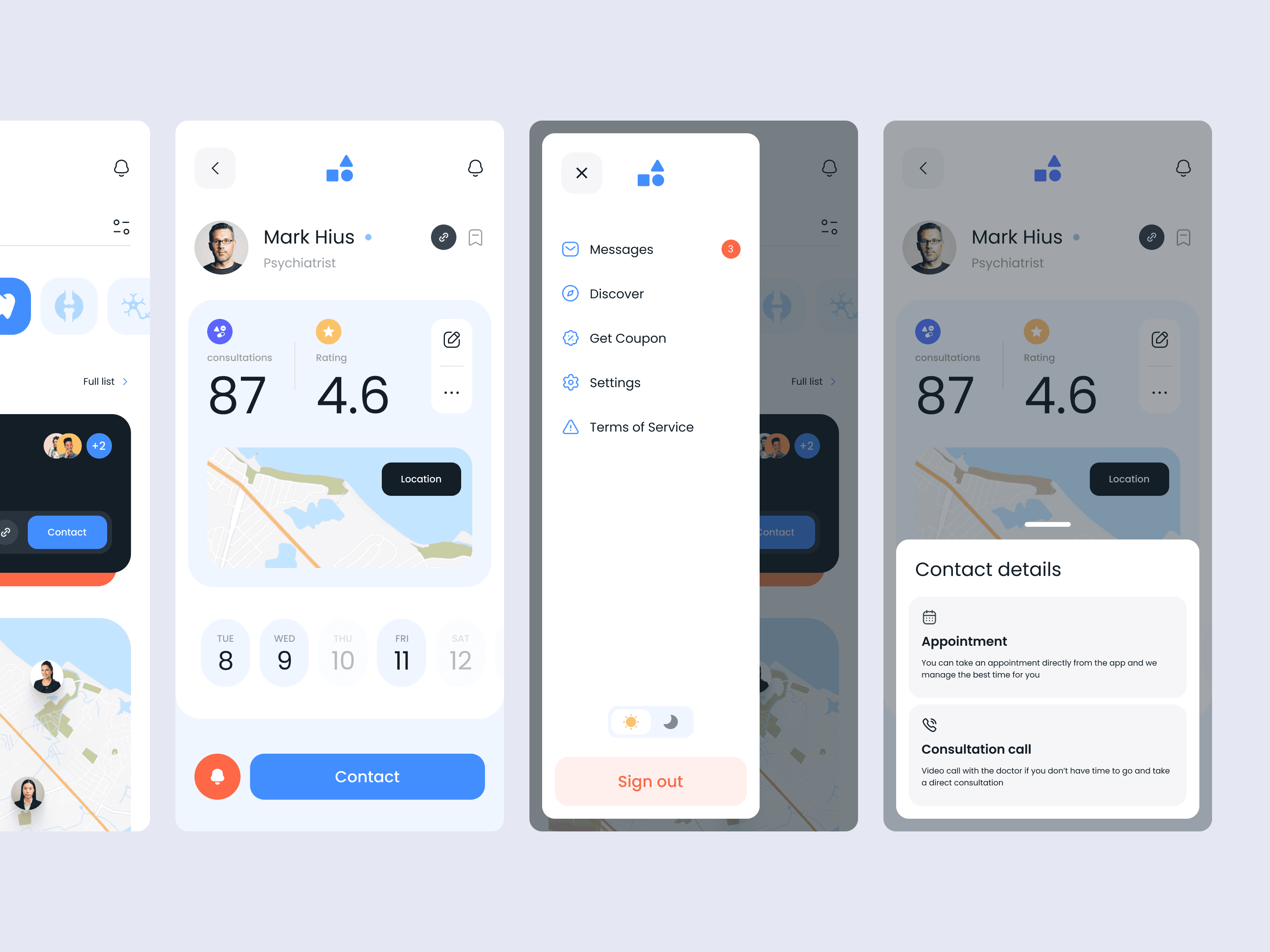 Find a doctor app design