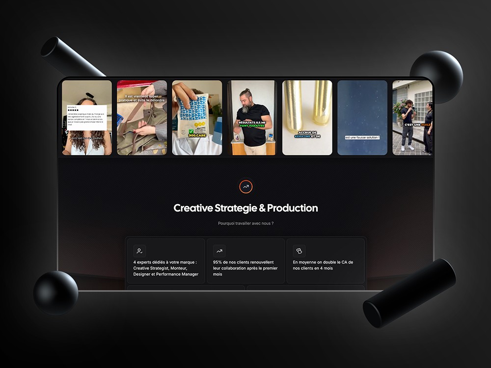 Section présentant les services de contenu publicitaire, par Keyz Digital.