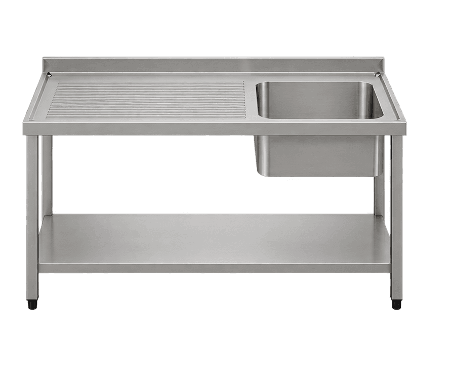 Plonge inox sur pieds + égouttoir 100x60x85(H) – bac 40x40x25(P)
