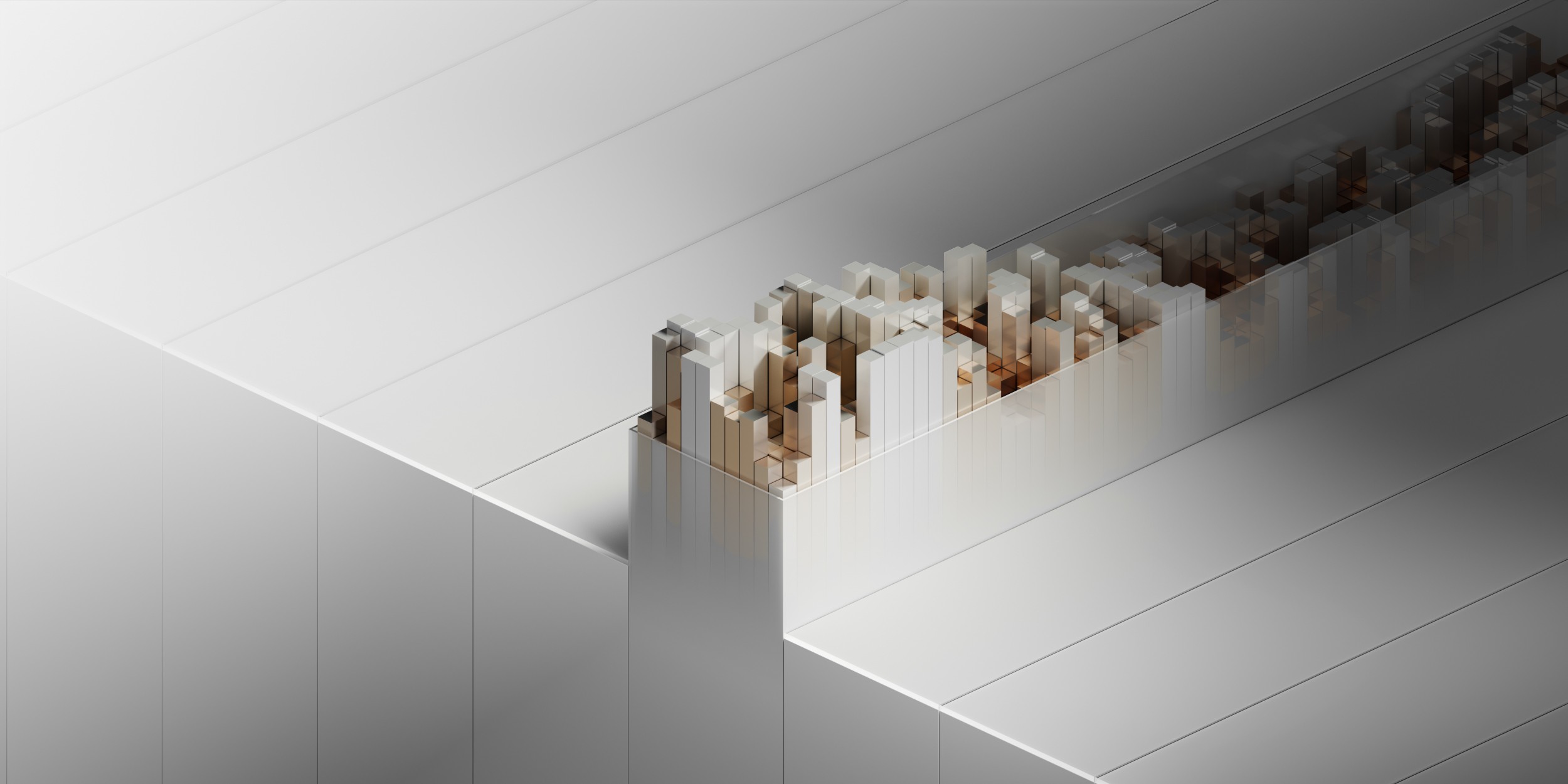 3D cubes in Cinema 4D, using Redshift for effective representation of complex analytics