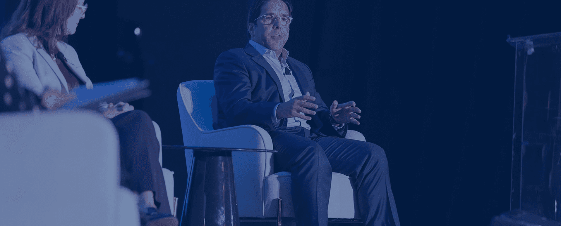 City lights and traffic at dusk.