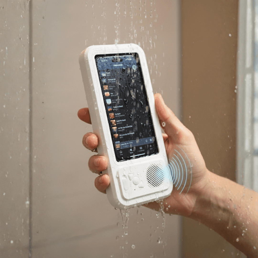 Close-up of a man’s legs wearing white and blue athletic sneakers, stepping through a field of yellow wildflowers under a partly cloudy sky.