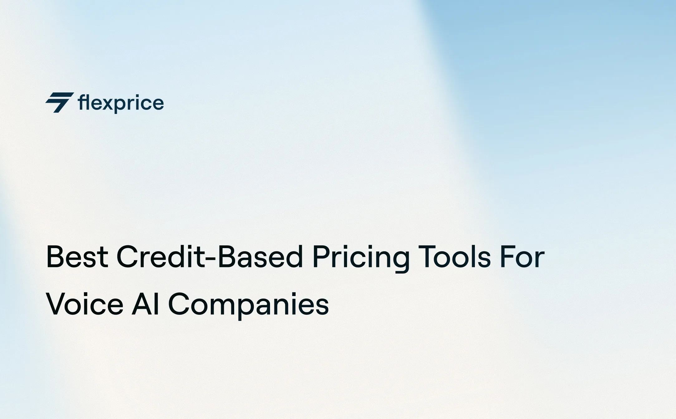 Title slide featuring "Best Credit-Based Pricing Tools for Voice AI Companies" on a dark background with colorful icons.