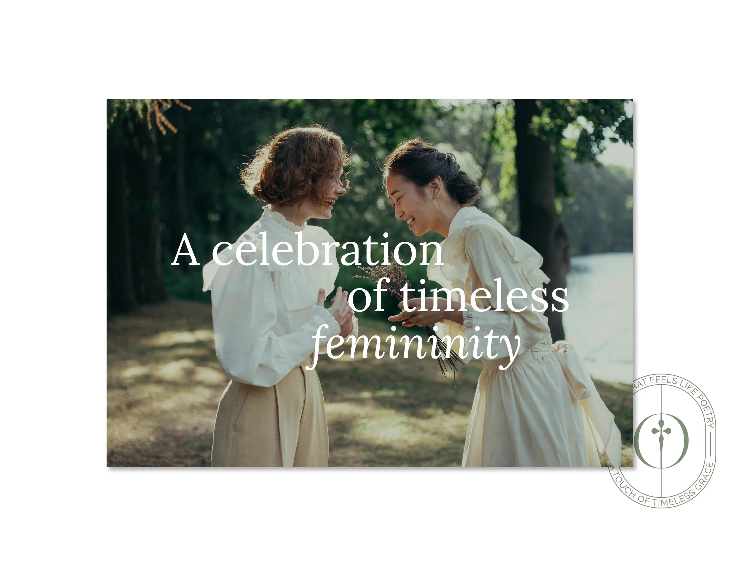 Print material showcasing Ophelia luxury fashion branding