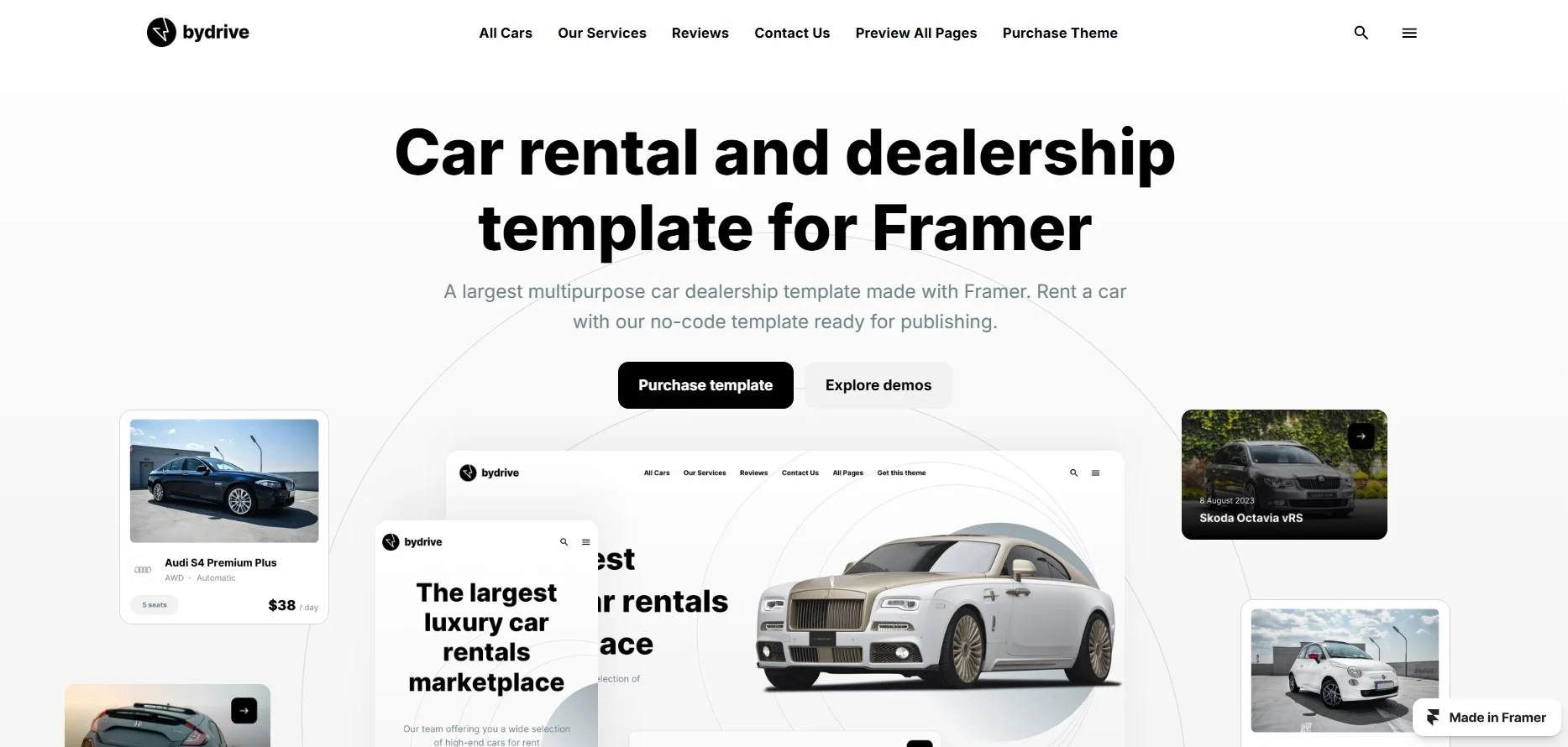 Best Framer Templates for Automotive - ByDrive 