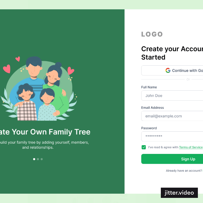 family tree creation screen