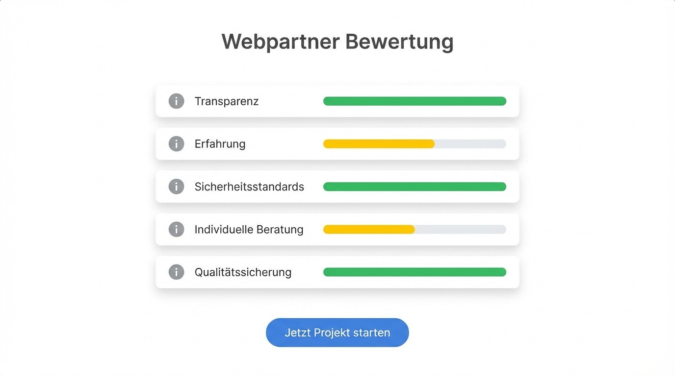 Bewertungskriterien für die Wahl eines Webpartners mit KI Kompetenz