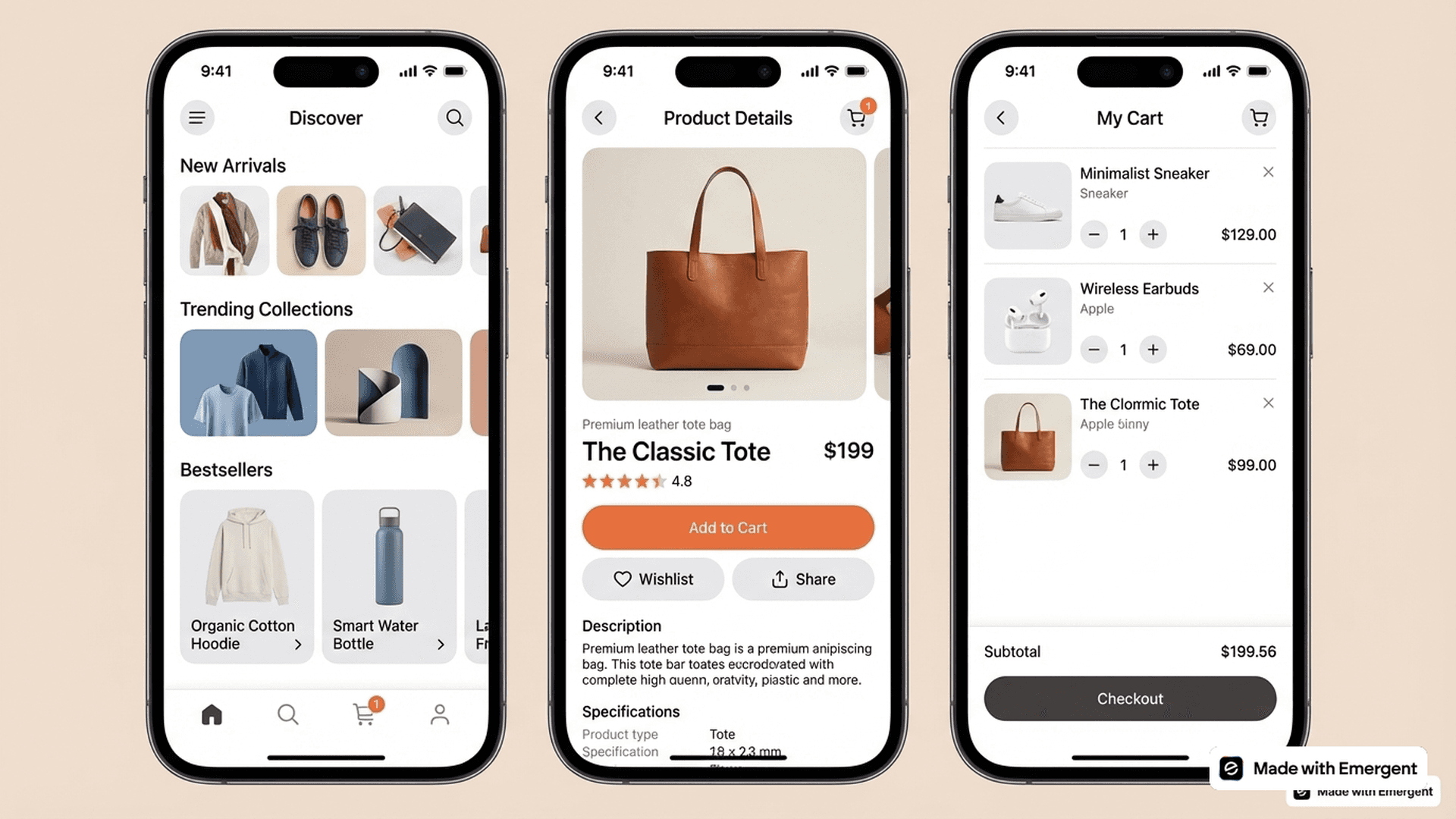 Retail App Made with Emergent