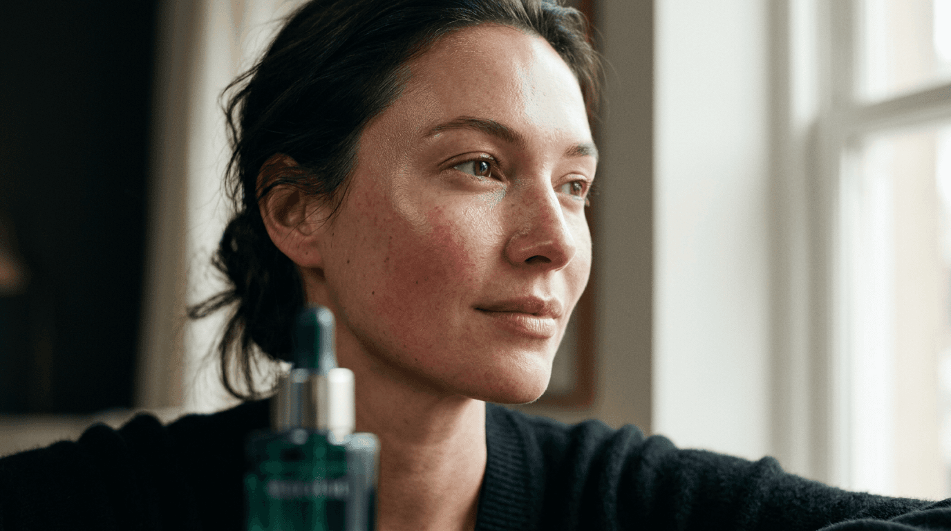 woman with skin redness