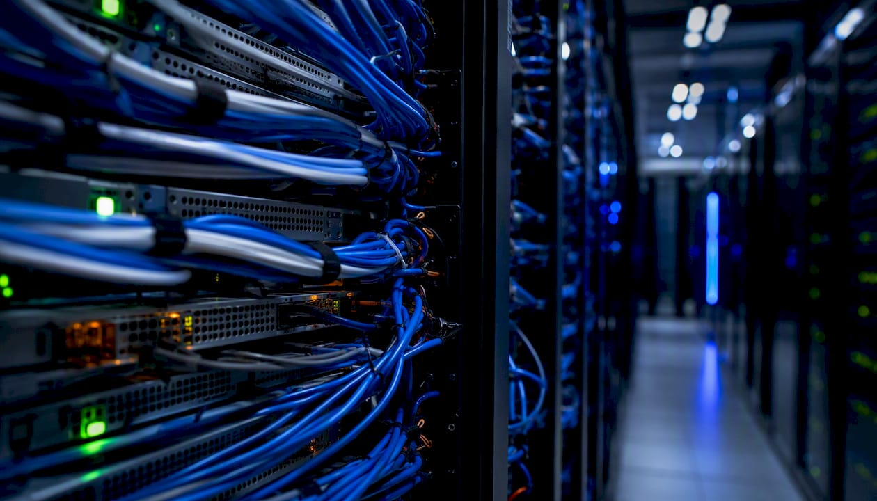 Network cables in dark data center