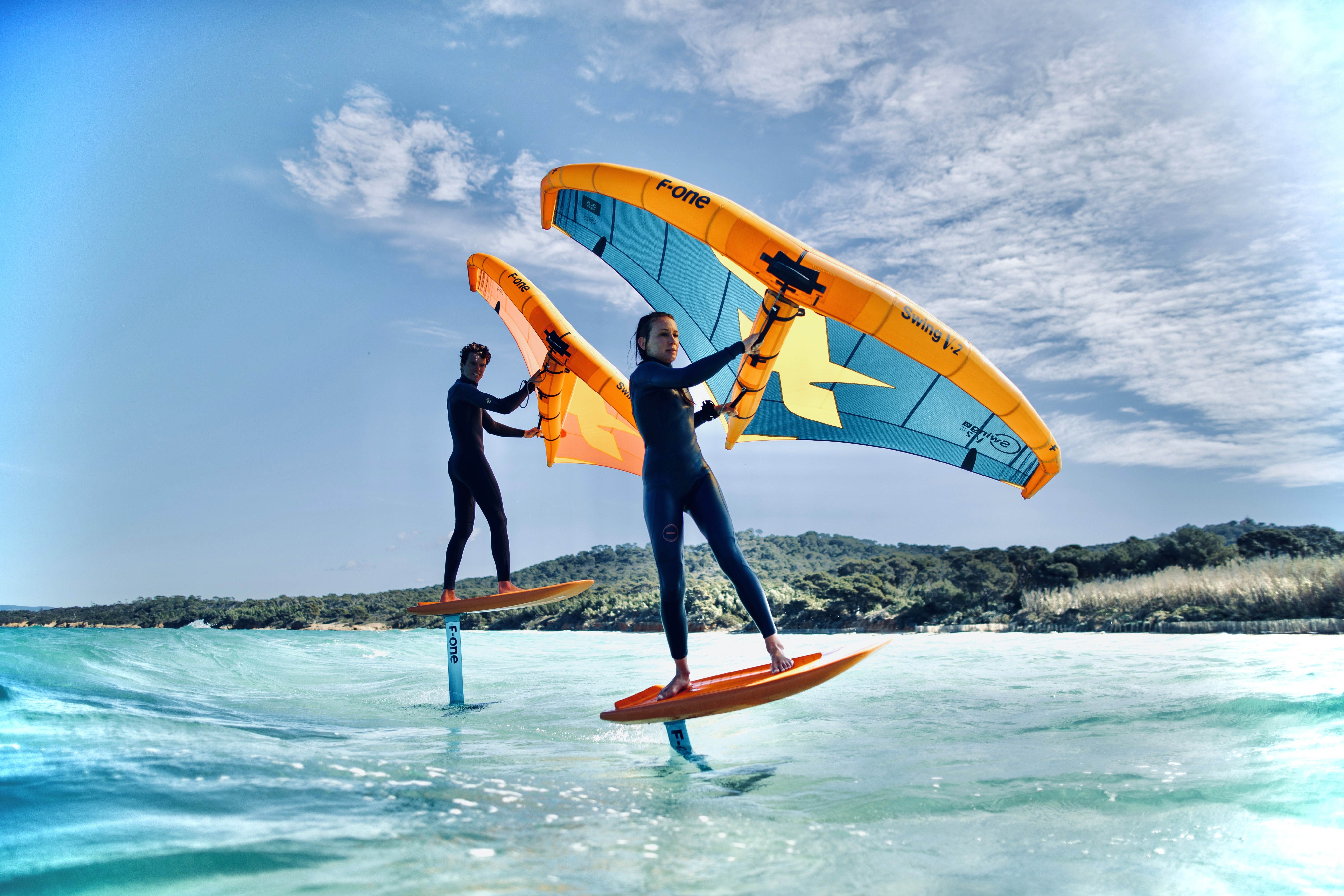 Group of men surfing