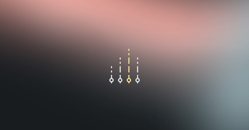 An icon representing analytics on a dark background with red highlights