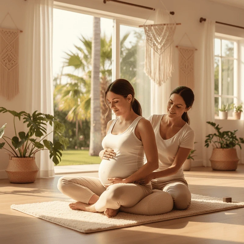 A clear supplement bottle with a deep green label and blue cap, branded as 'Aurora Health Weight Loss & Management Gummies'. The bottle is filled with red, heart-shaped gummies and is displayed on a light wooden surface. The background is a bright, soft-focus arrangement of fresh strawberries and blueberries, emphasizing a natural and fruity theme.