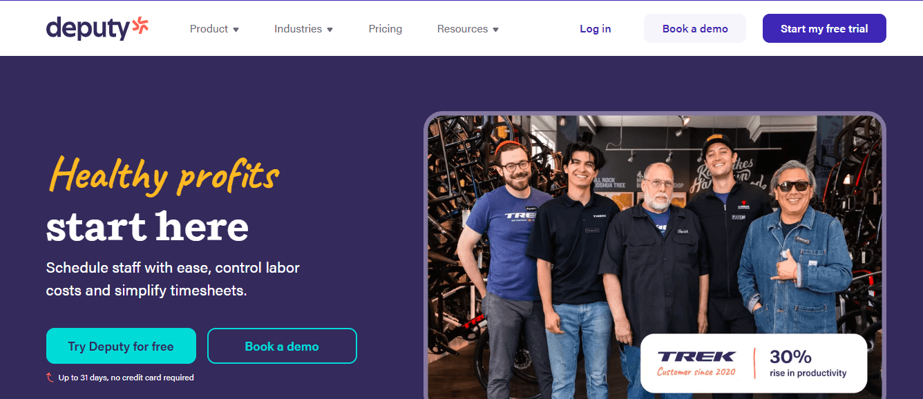 Deputy homepage screenshot