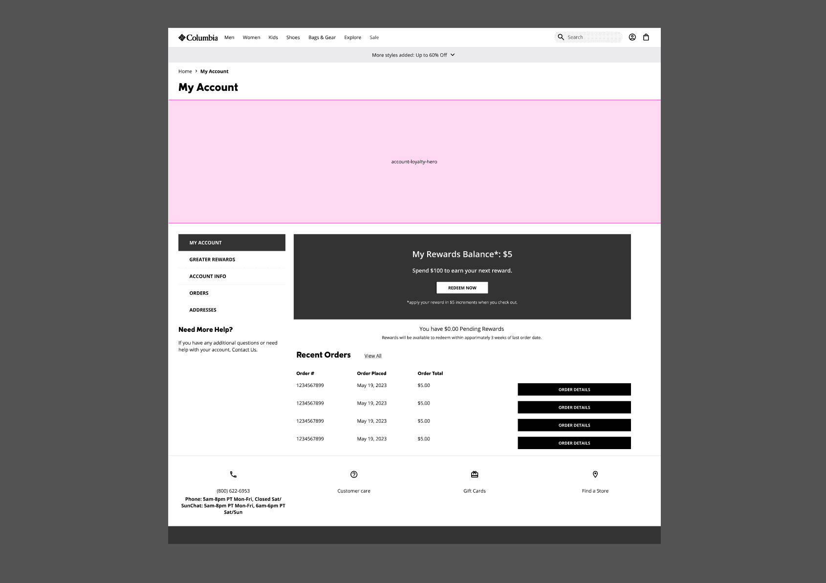 Columbia page template