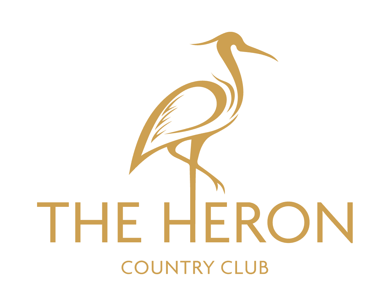 The logo for The Heron, it's a heron bird on top of The Heron text.
