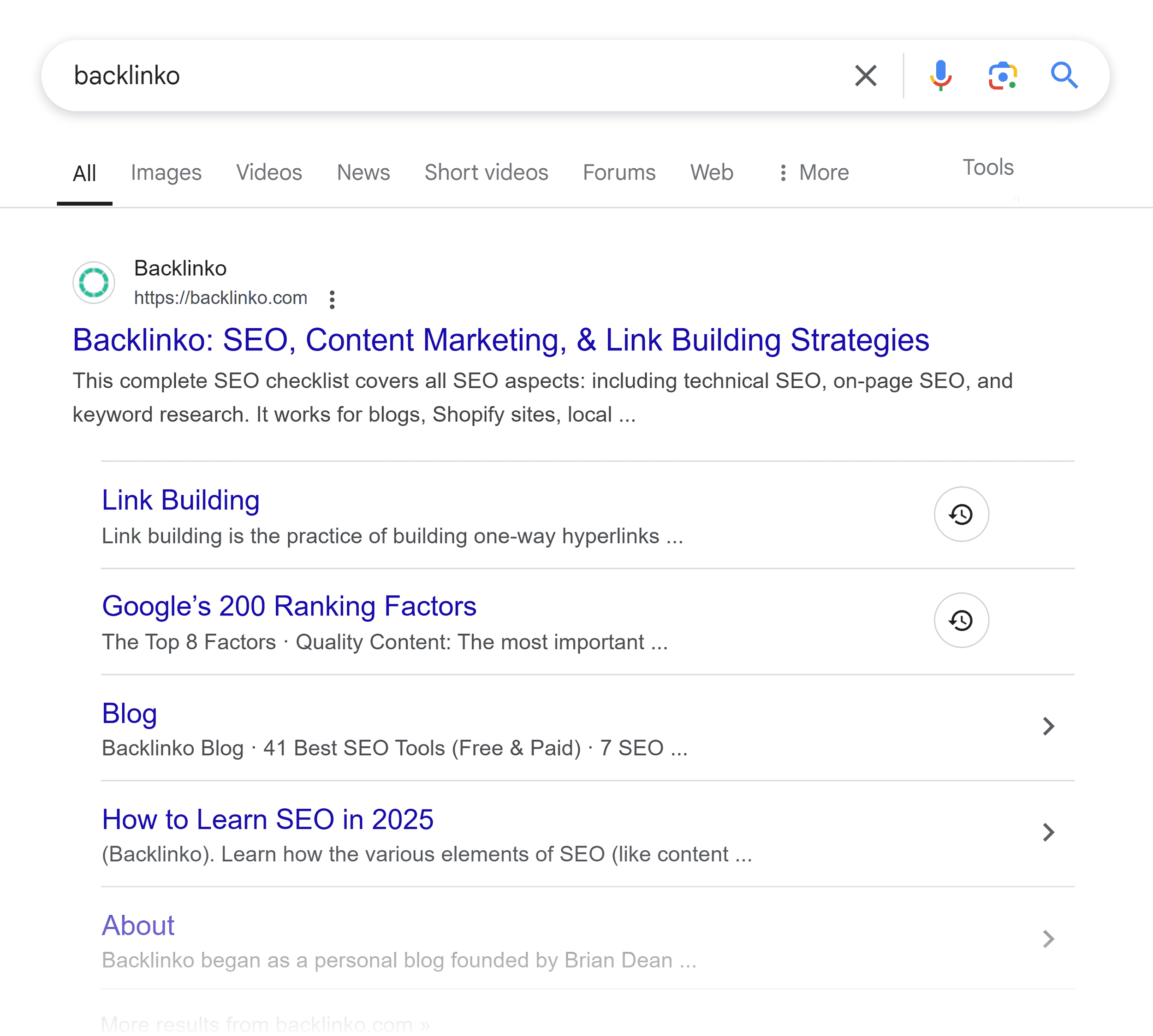 Google SERP – Backlinko