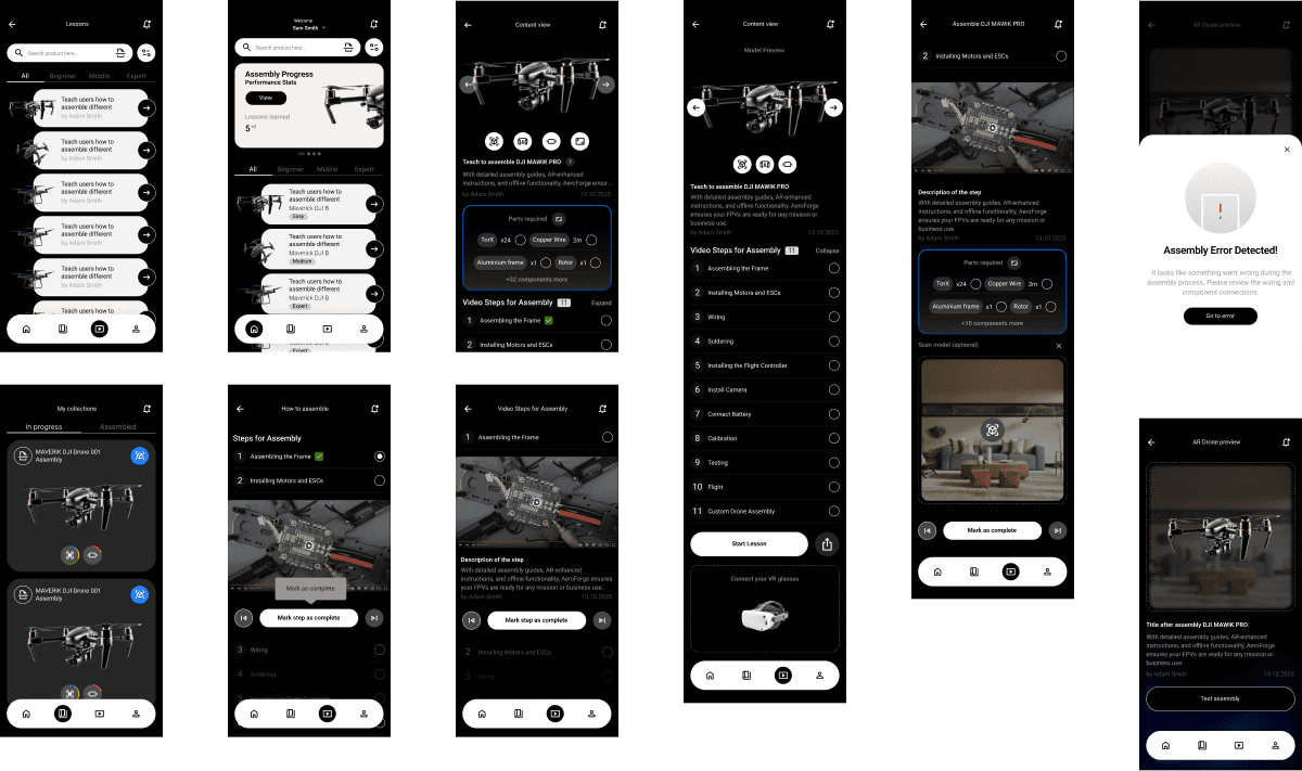 App Screen with open sidebar