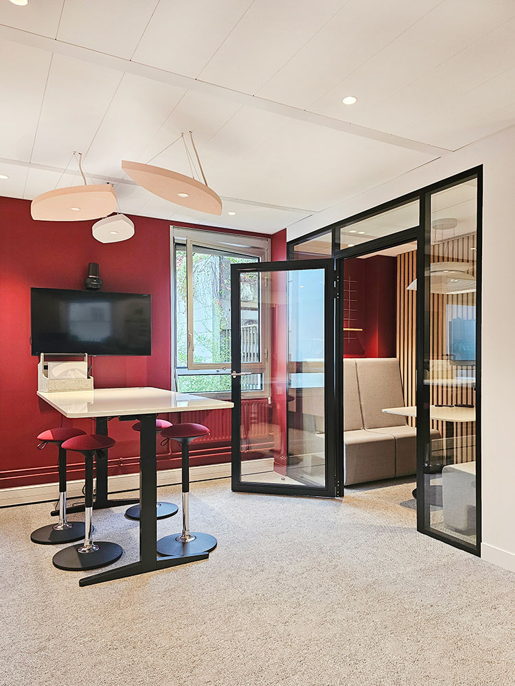 Espace de travail hybride Rockfon bureaux