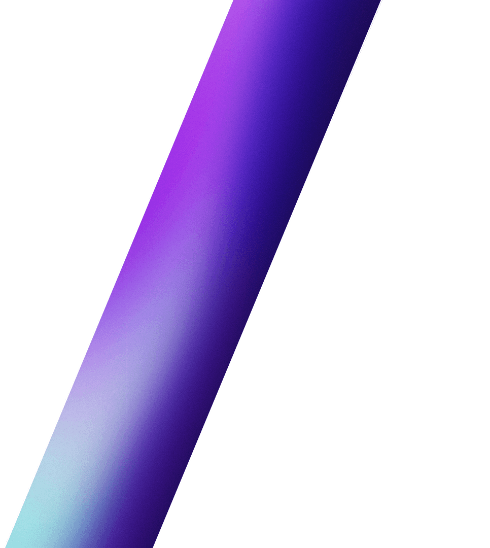 Stylized gradient shape transitioning from blue to purple against a plain background.