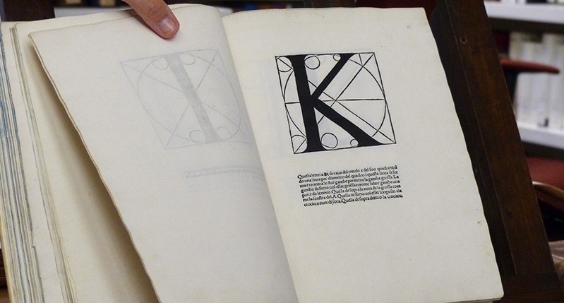 old book with alphabet K