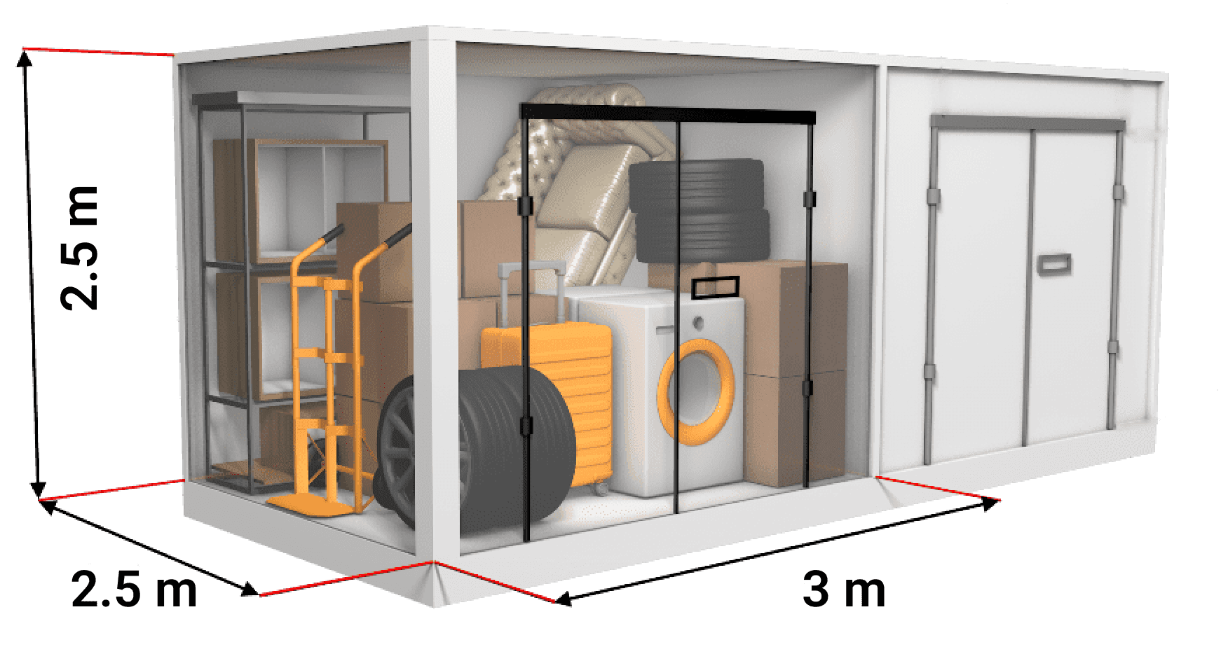 Size of 19m Self Storage Unit