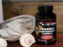 a bottle of oil next to a bowl of garlic