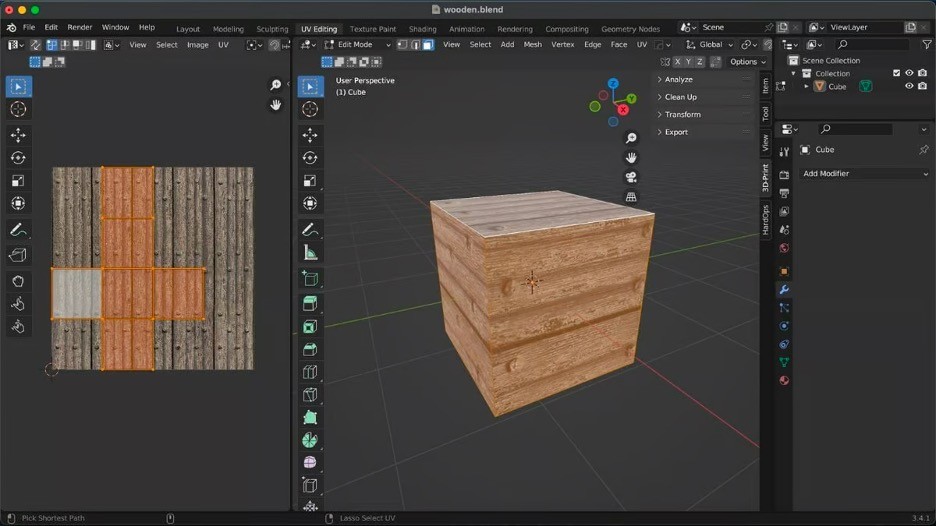 An image of the texturing panel of Blender 3D