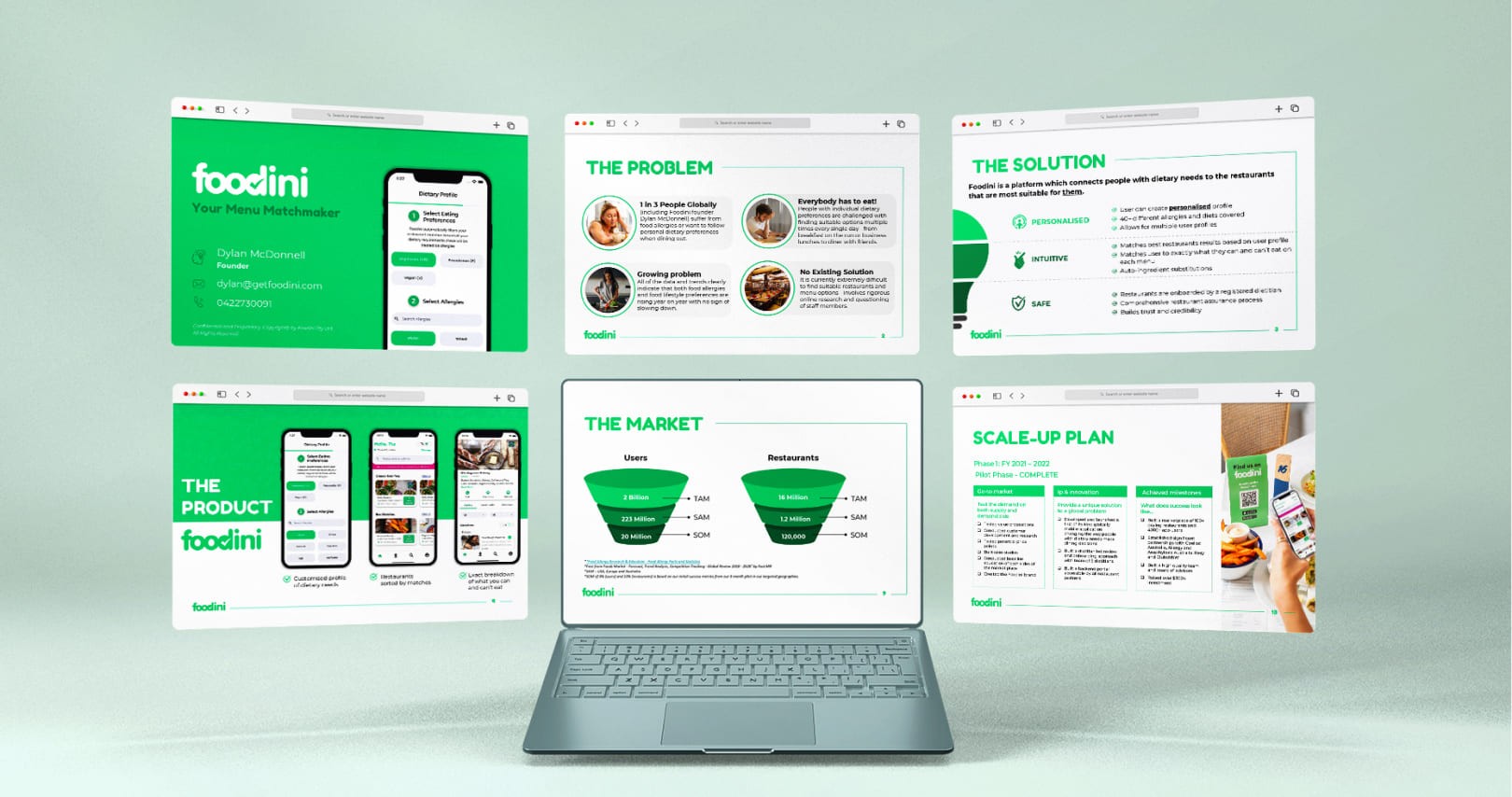 Clean website design with UI layout preview