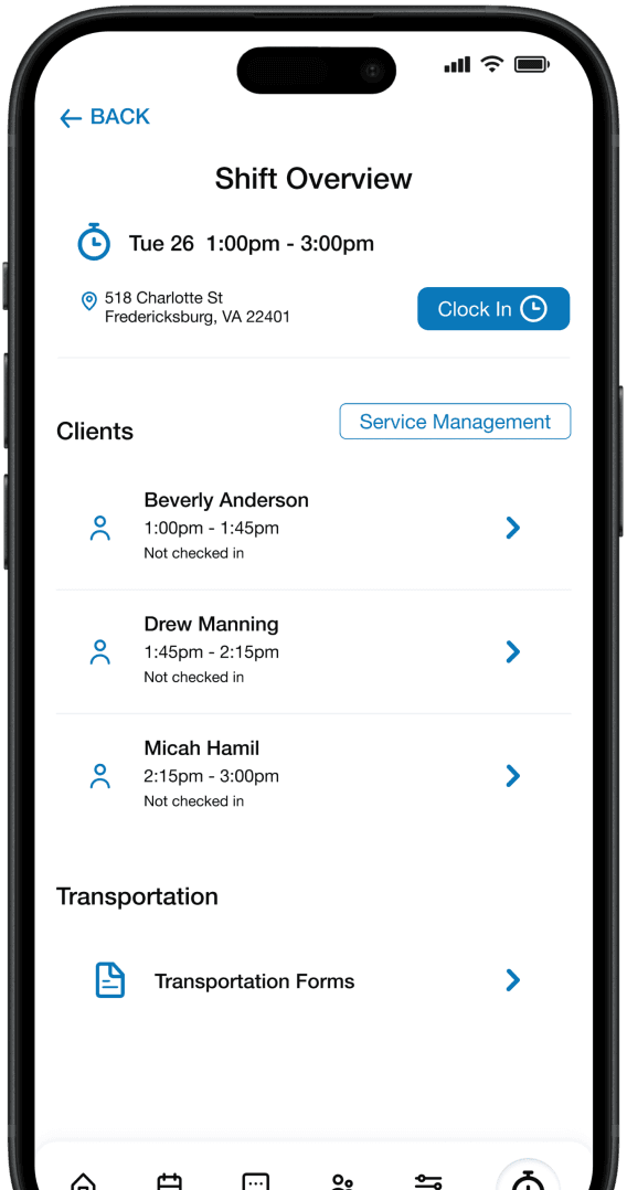 Giv scheduling software on a screen.