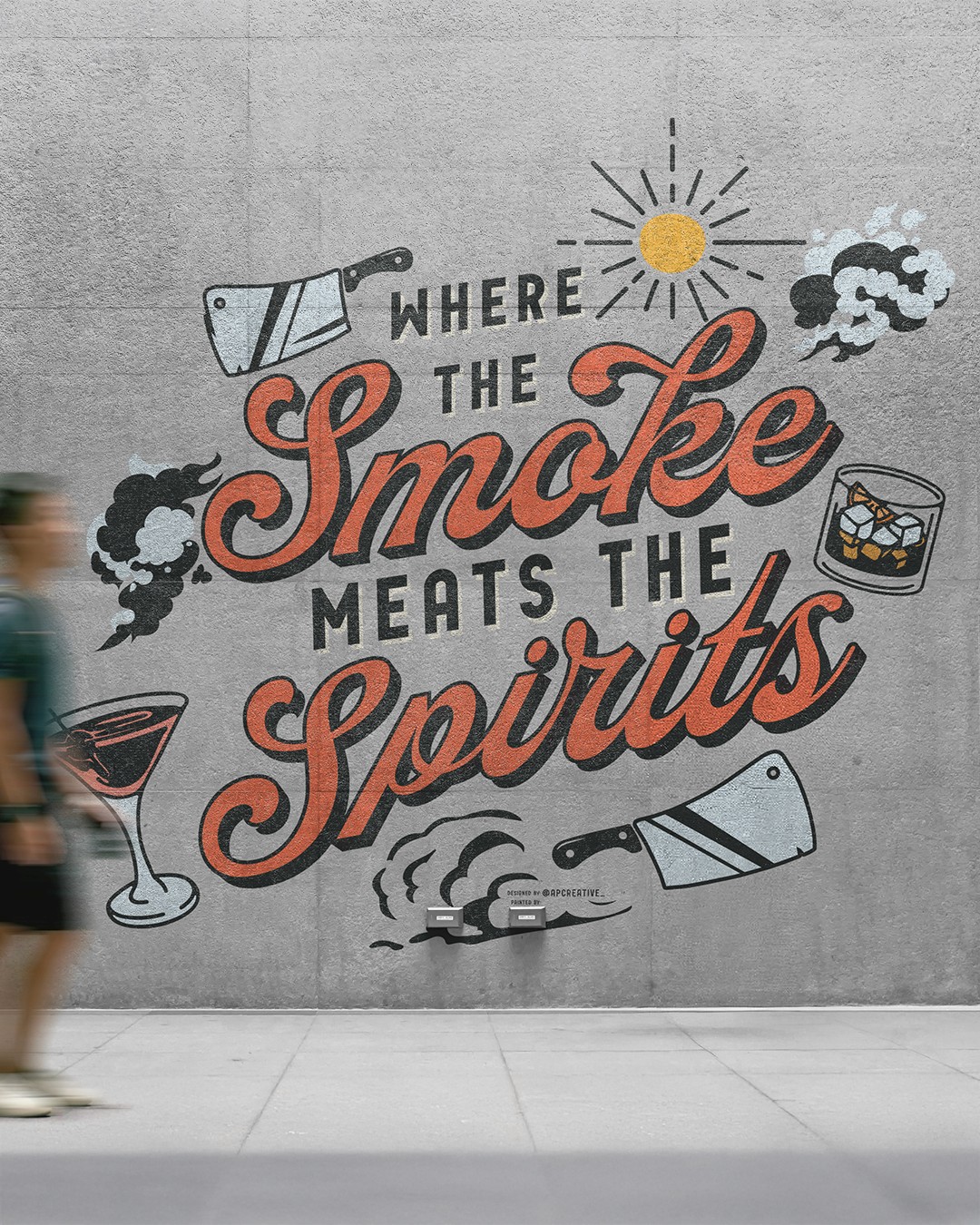 Oak and Ember illustrated “Smoke Meets the Spirits” graphic