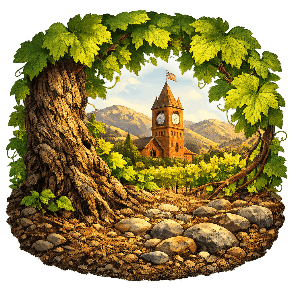 Detailed graphic of the Yountville wine region.