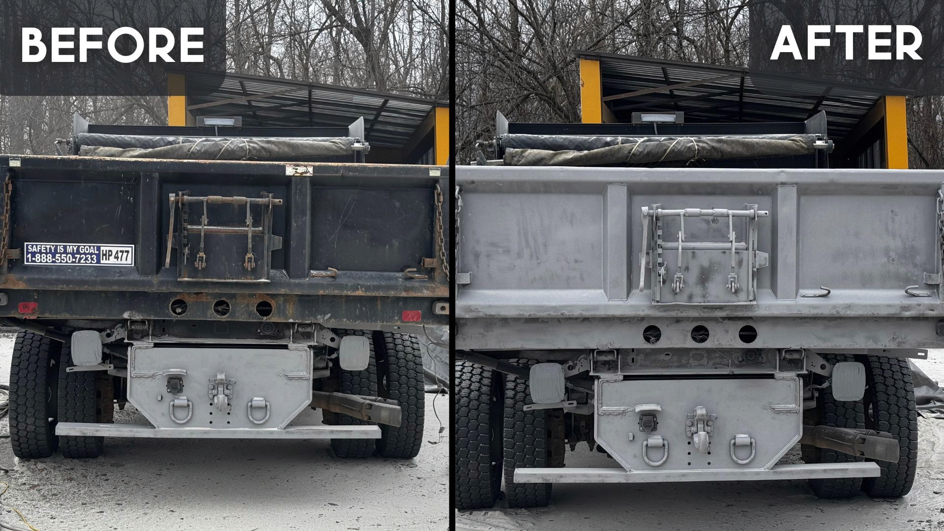Rochester Sandblasting Dump Truck Bed, Rochester Sandblasting, RMS, Rochester Mobile Sandblasting & Painting