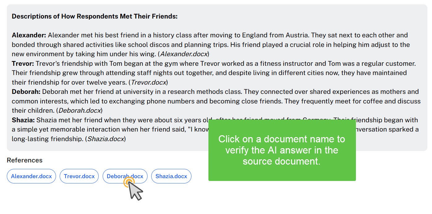 Verify AI answers in source document  with QInsights