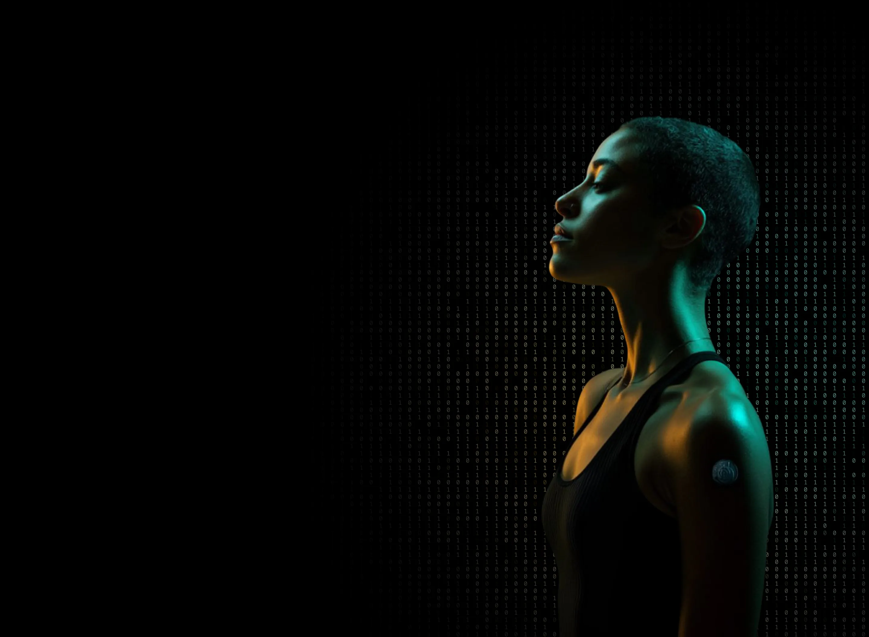 Woman wearing a health monitoring device