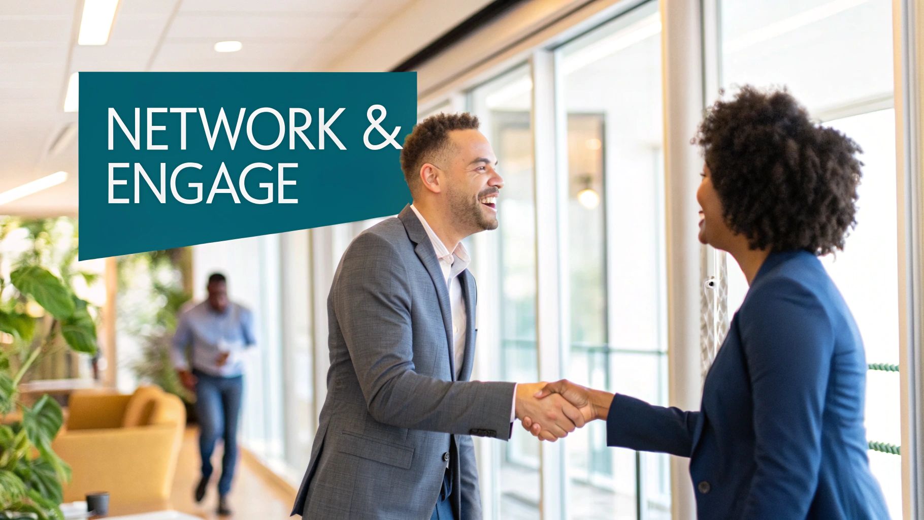 Two professionals having a meaningful conversation over coffee, representing purposeful networking on LinkedIn.