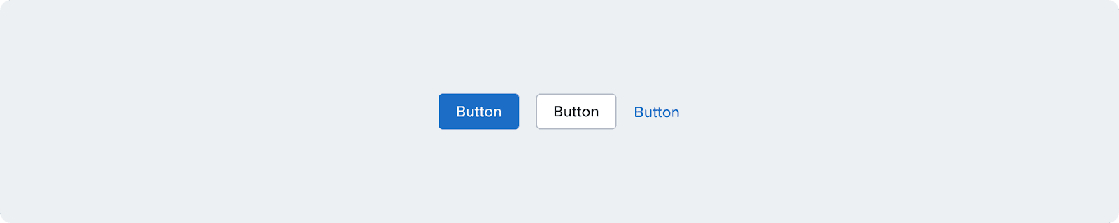 An example of 3 buttons with different styles