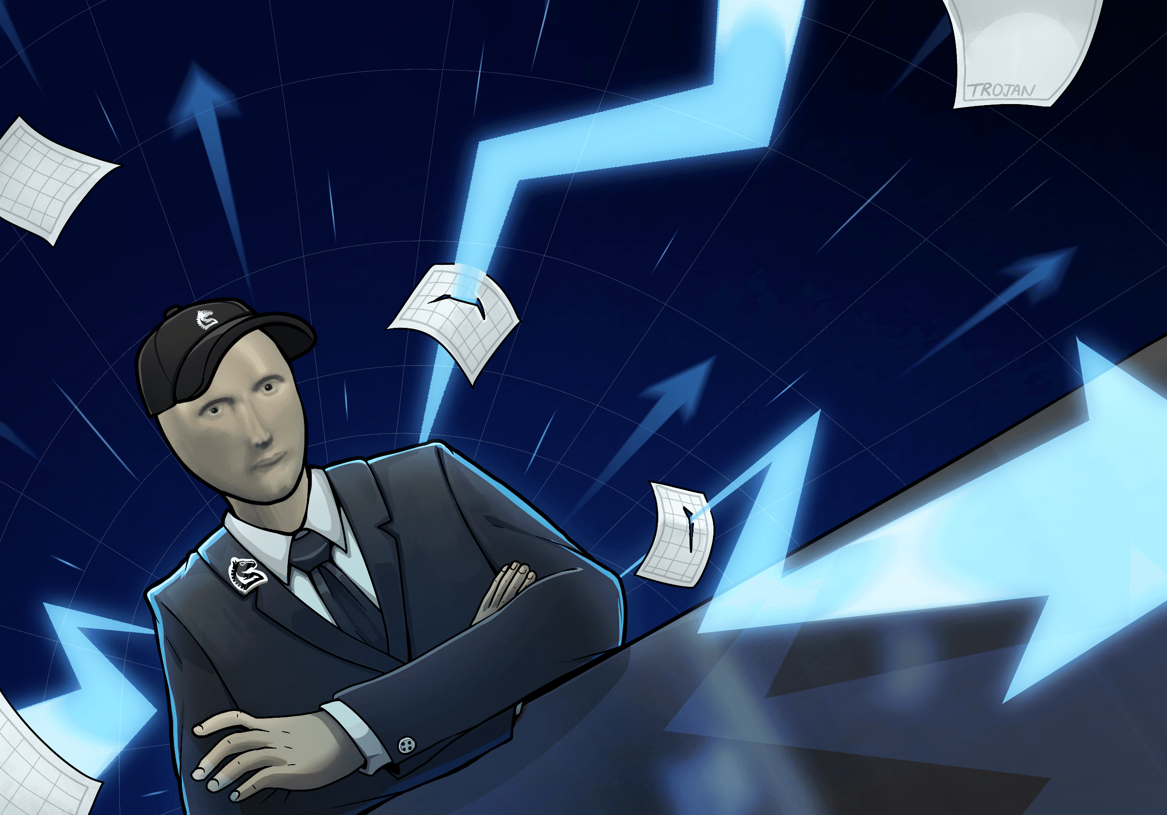 Stonks Trojan branded PNL card