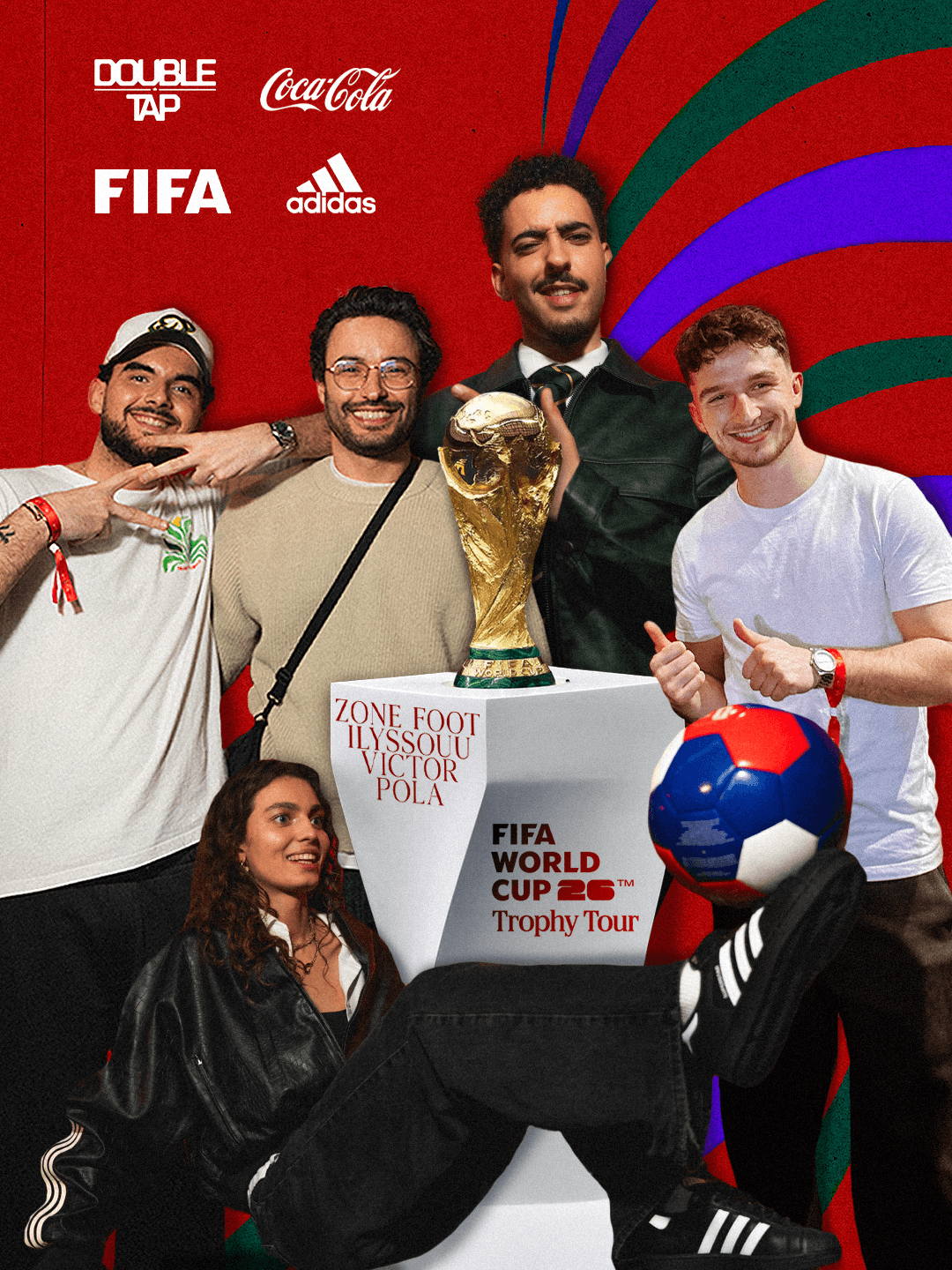 Pola freestyle, Zone Foot, Ilysouu at the Coca Cola trophy tour with Double Tap global football creator agency