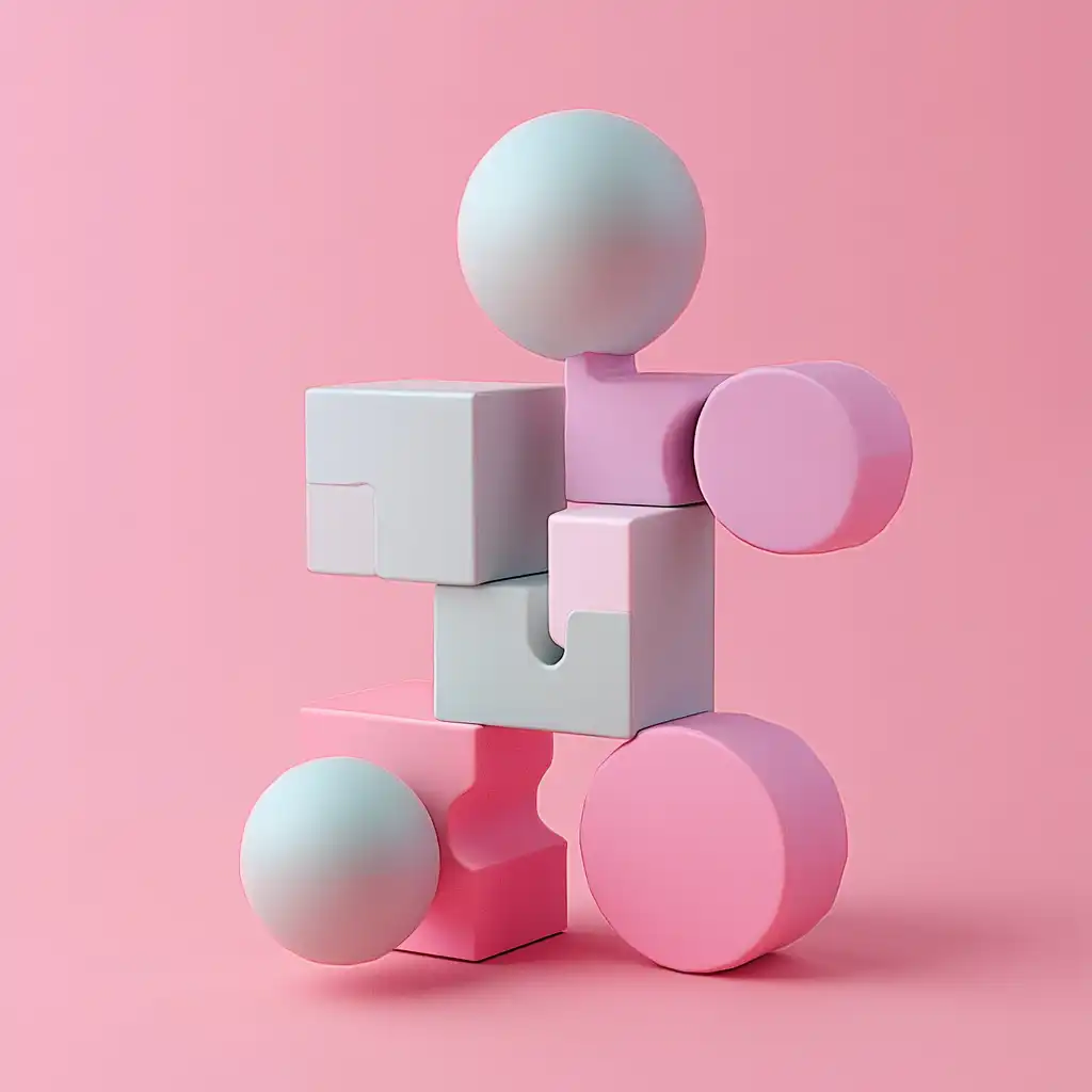 Stacked geometric shapes