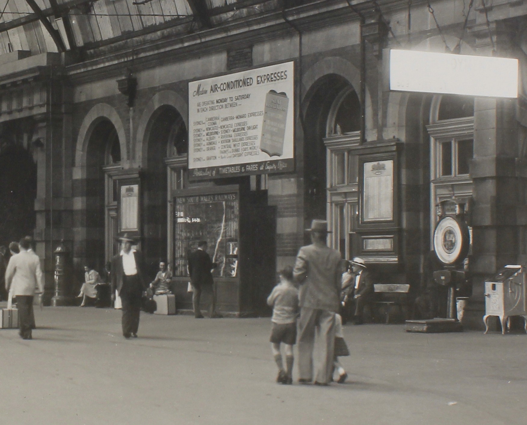 The honour rolls in their original location on the Central Station concourse in 1958. -Sydney Trains