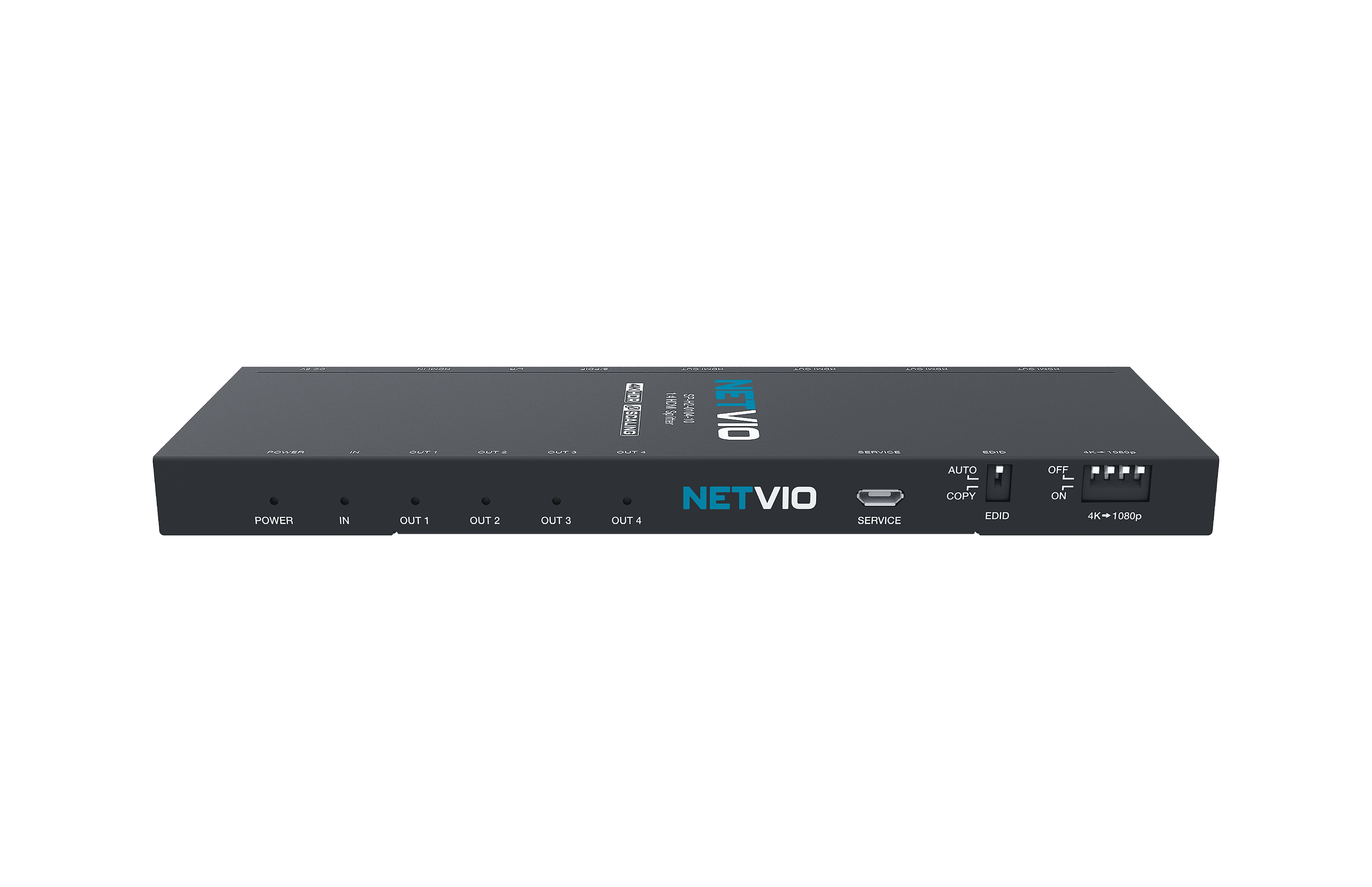 NETVIO 1x4 HDMI splitter with 4K HDR & Scaling